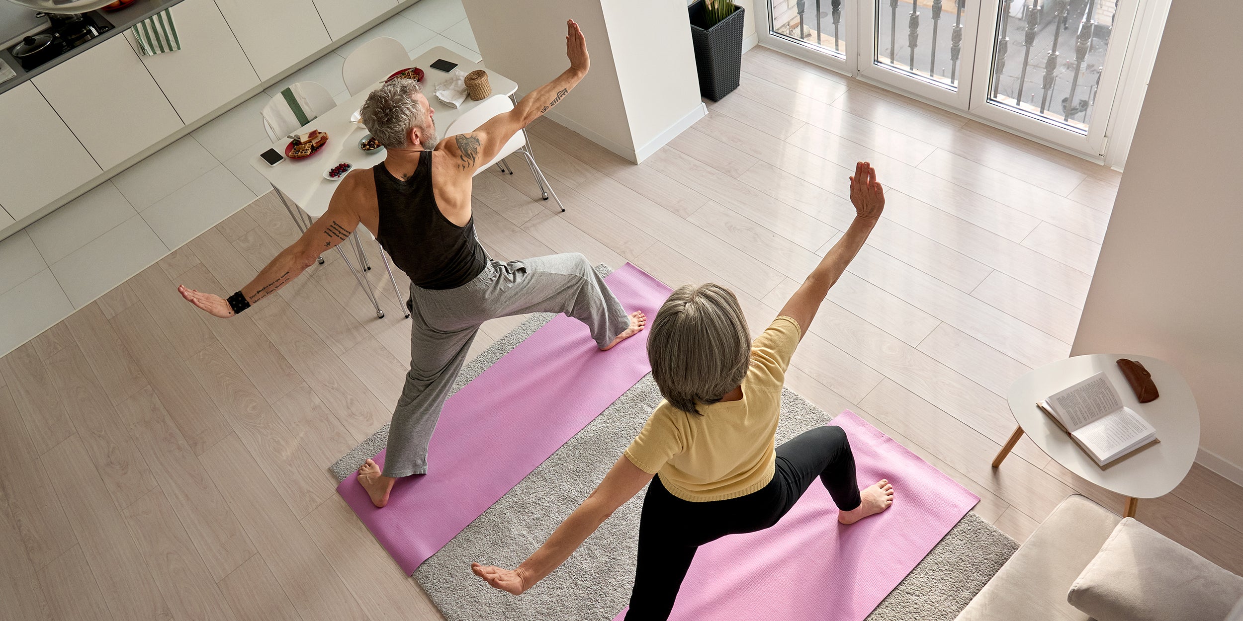BetterDry pull-ons give you the flexibility to live your life without worry. The slim silhouette allows you to feel confident while being discreet. Here a couple practices yoga together.