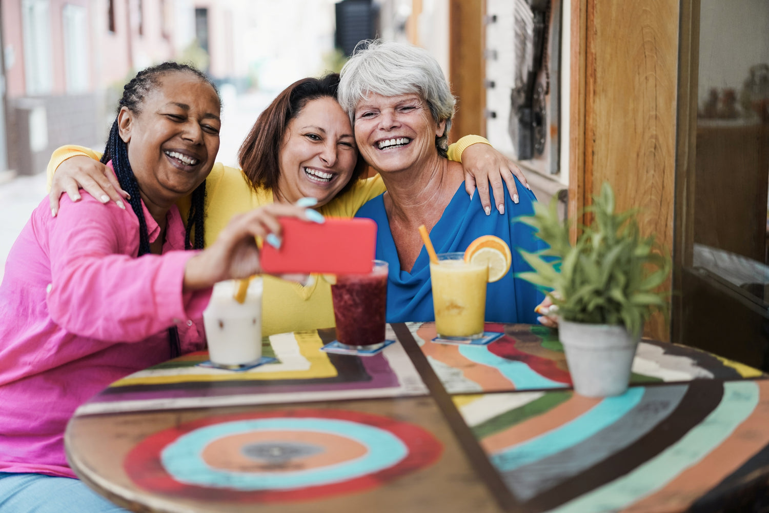 Live your life out loud! Now you don't have to worry about leaks with BetterDry adult brief products. These three ladies taking a selfie know that they're protected.